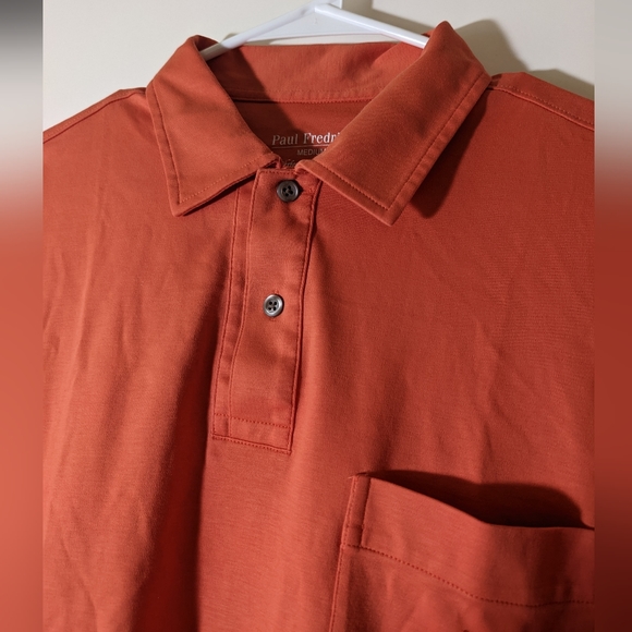 Paul Fredrick Orange Polo, Men's Medium - Picture 4 of 7